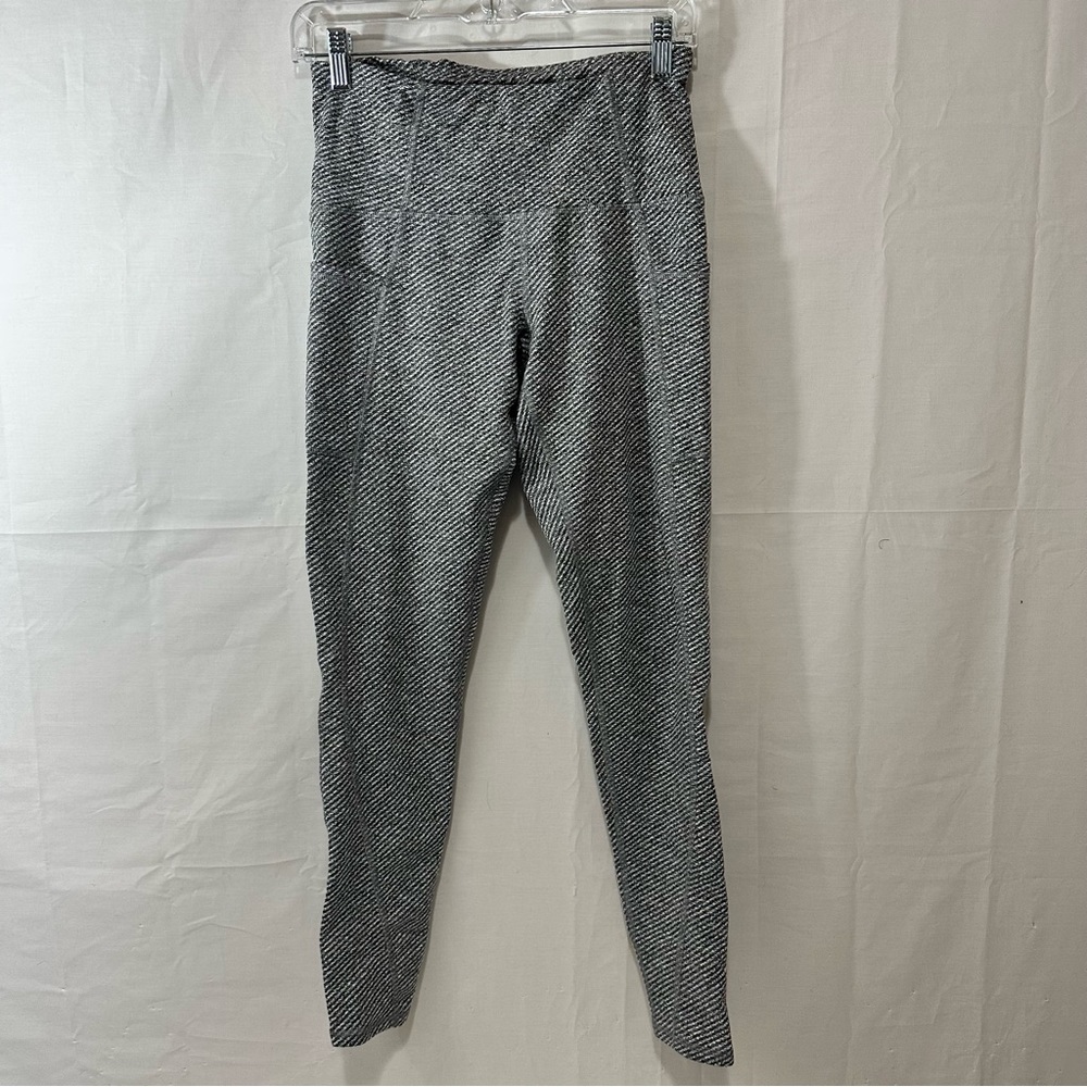 Champion Womens Striped Heather Grey Thick Activewear Workout Pants Size Med